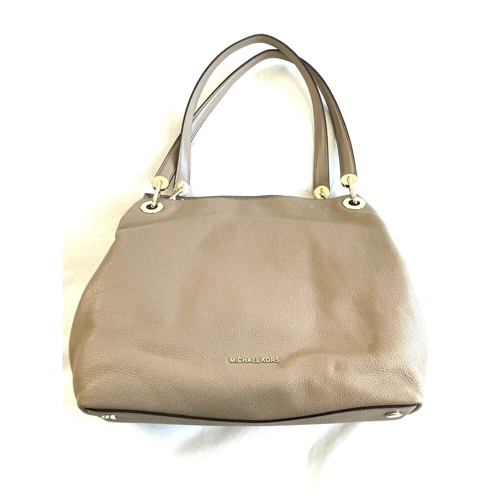 Michael Kors "RAVEN" Large Womens Leather Tote Color-Cream/ Beige Size-@14” x 1